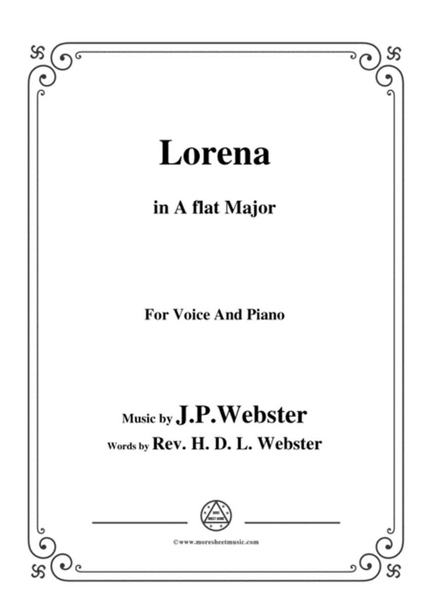 J. P. Webster-Lorena,in A flat Major,for Voice and Piano image number null
