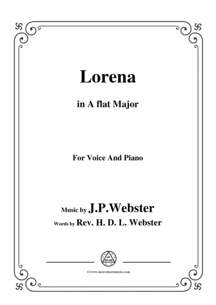 J. P. Webster-Lorena,in A flat Major,for Voice and Piano image number null