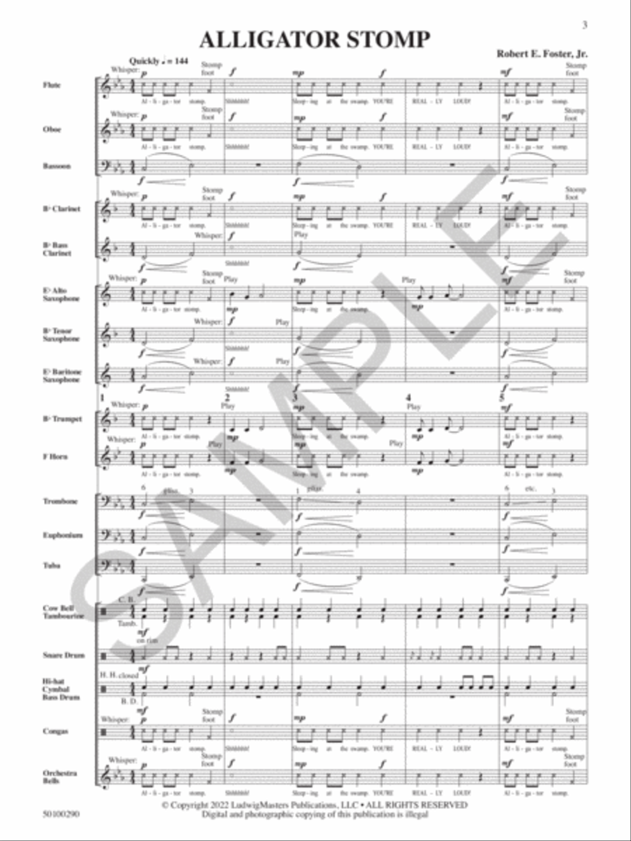 Alligator Stomp Alligator Stomp Concert Band scores gallery preview page 4