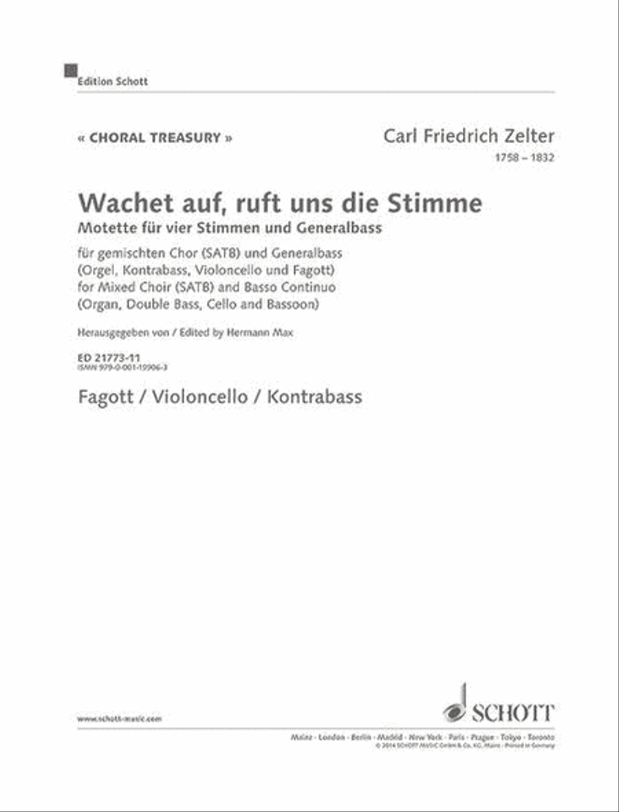Wachet auf, ruft uns die Stimme Choir scores gallery preview page 1