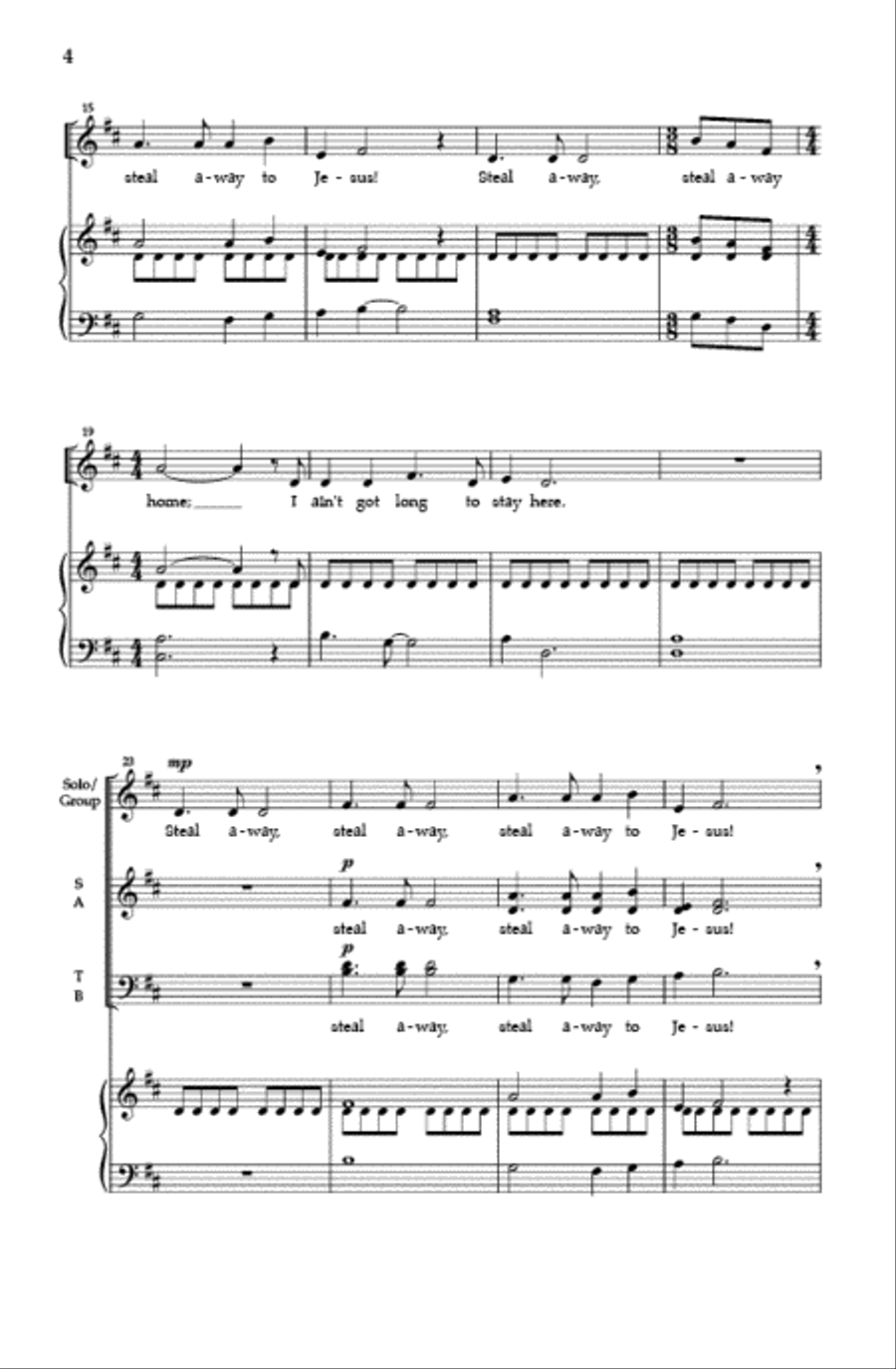 Steal Away 4-Part scores gallery preview page 3