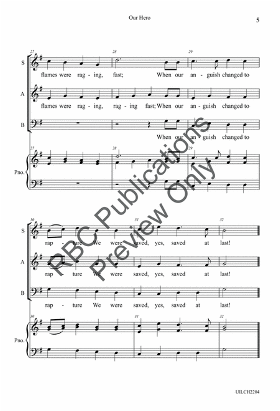 Our Hero (SAB) Our Hero (SAB) 3-Part scores gallery preview page 7
