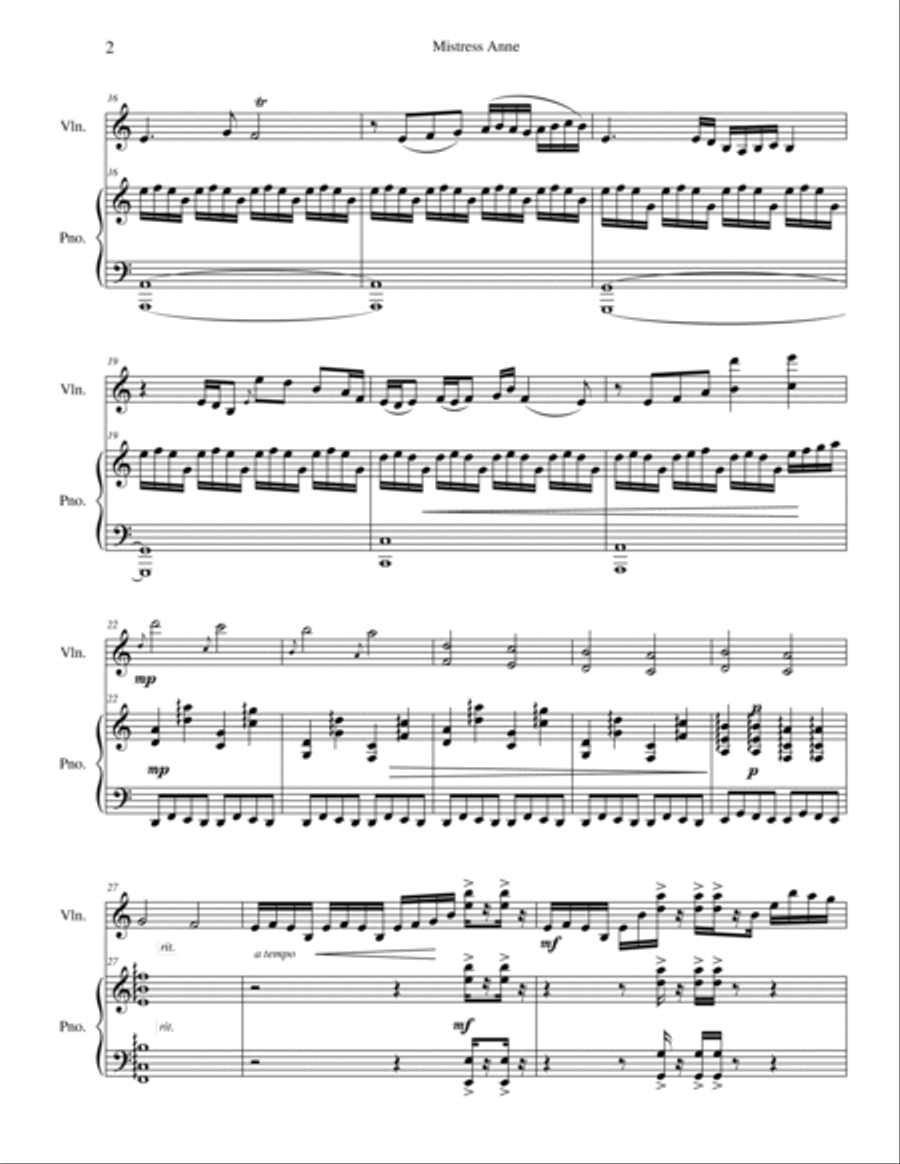 Mistress Anne Violin Solo scores gallery preview page 2