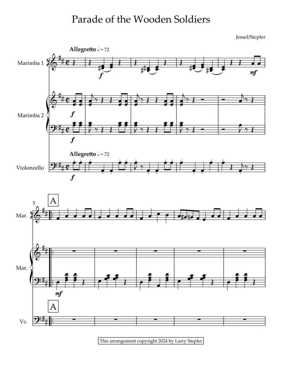 Parade of the Wooden Soldiers Chamber Music scores gallery preview page 1