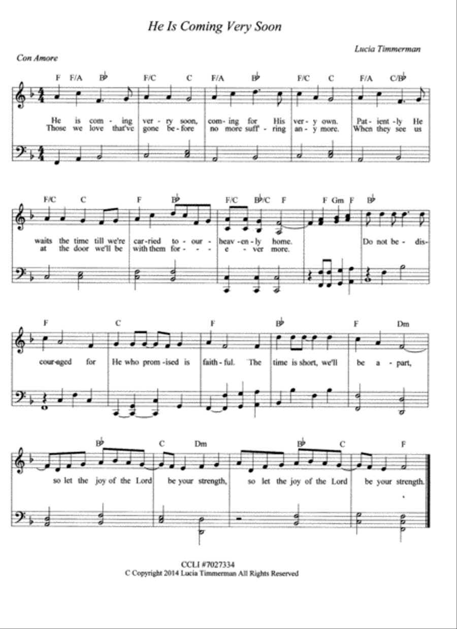 He Is Coming Very Soon Small Ensemble scores gallery preview page 1