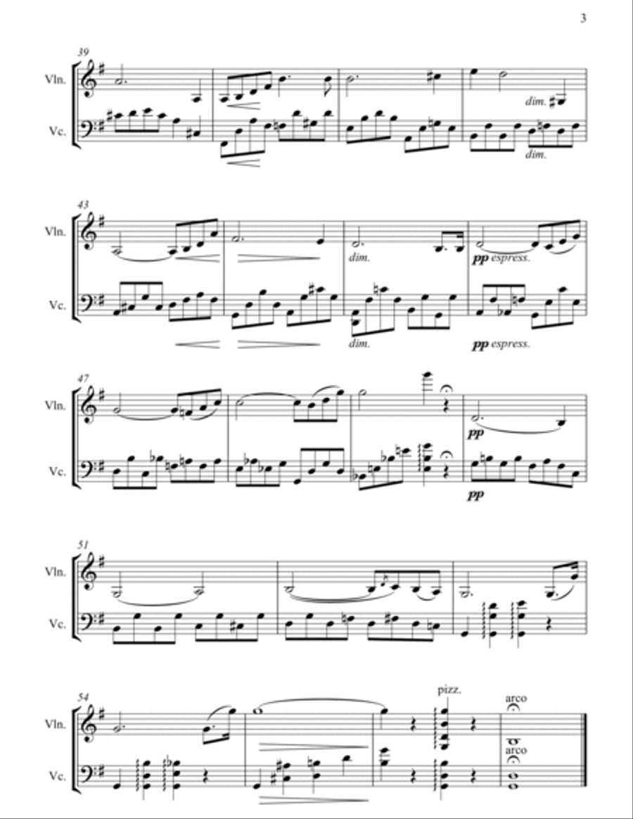 Chanson De Nuit - Violin & Cello Arrangement by The Chapel Hill Duo String Duet scores gallery preview page 4