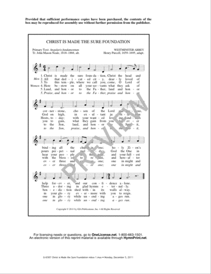 Christ Is Made the Sure Foundation / Voices Raised to You We Offer 4-Part scores gallery preview page 11