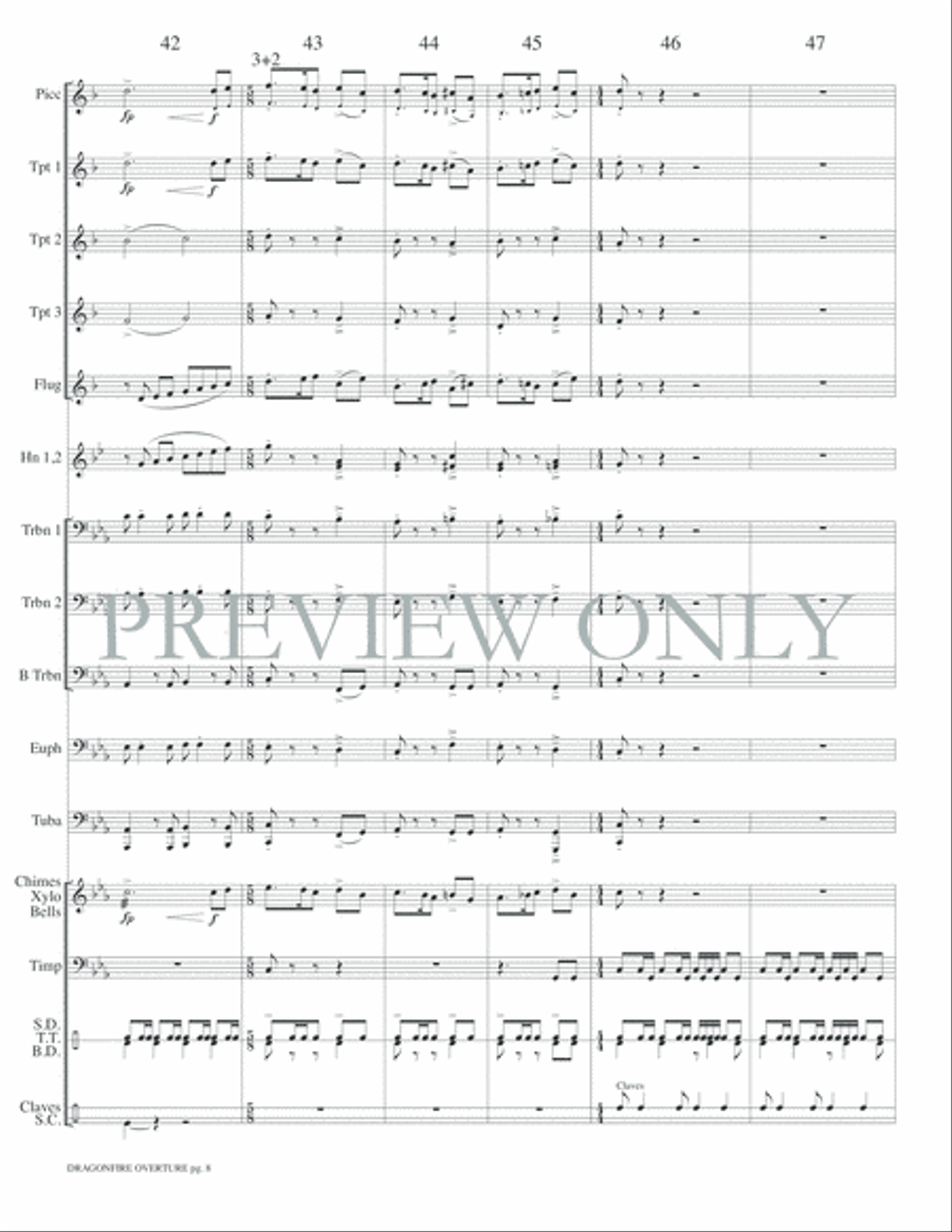 Dragonfire Overture Small Ensemble scores gallery preview page 10