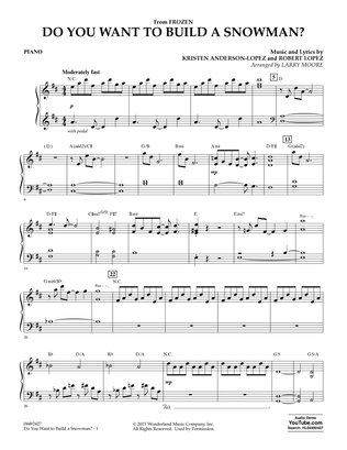 Book cover for Do You Want To Build A Snowman (from Frozen) (arr. Larry Moore) - Piano