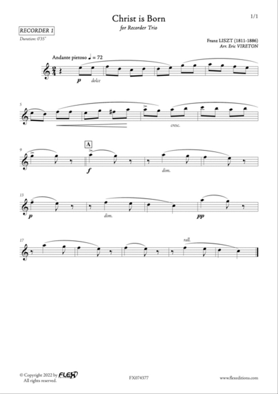 Christ is Born S. 32/3 Christ is Born S. 32/3 Recorder scores gallery preview page 3