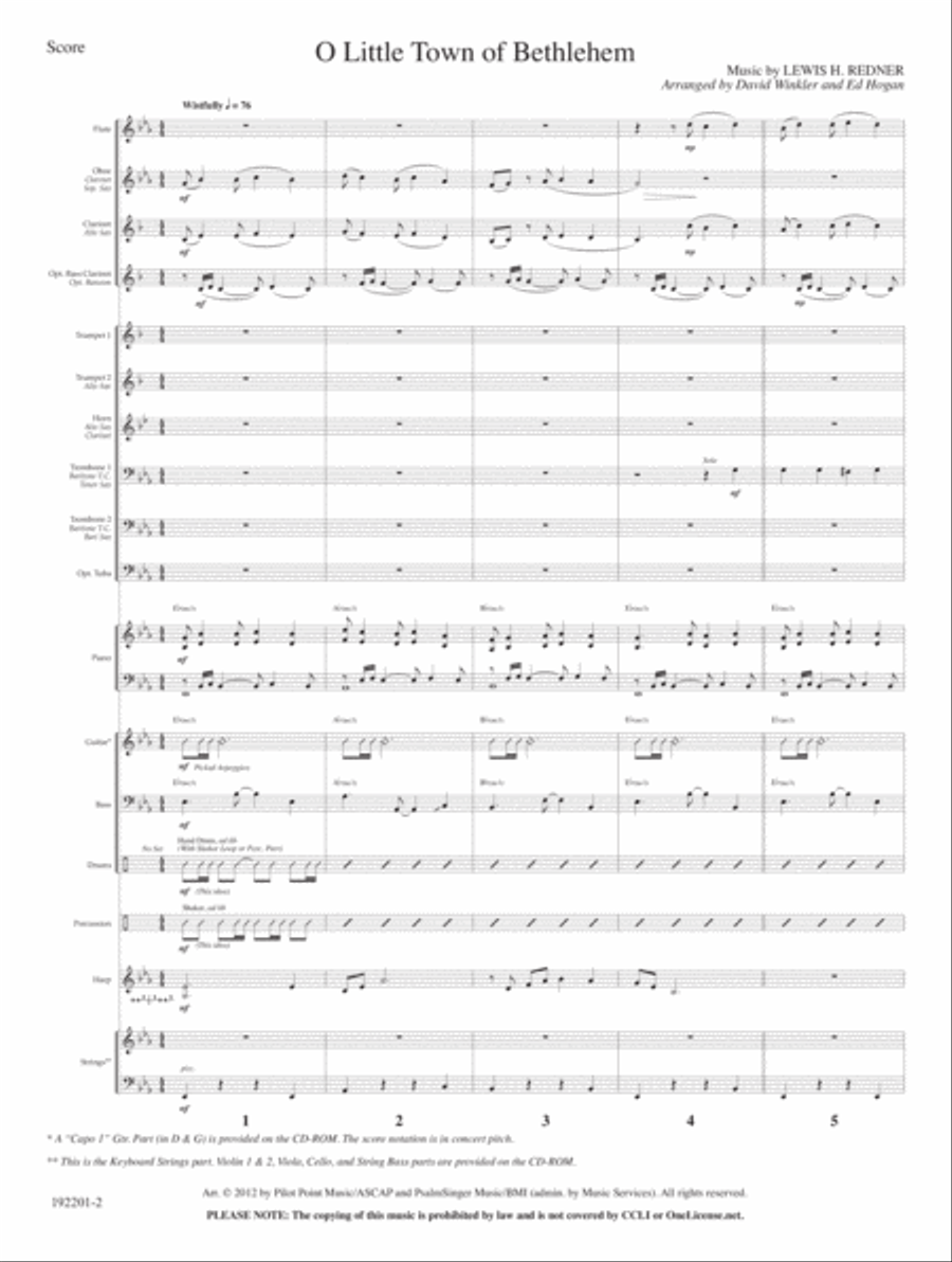 O Little Town of Bethlehem Orchestra scores gallery preview page 2