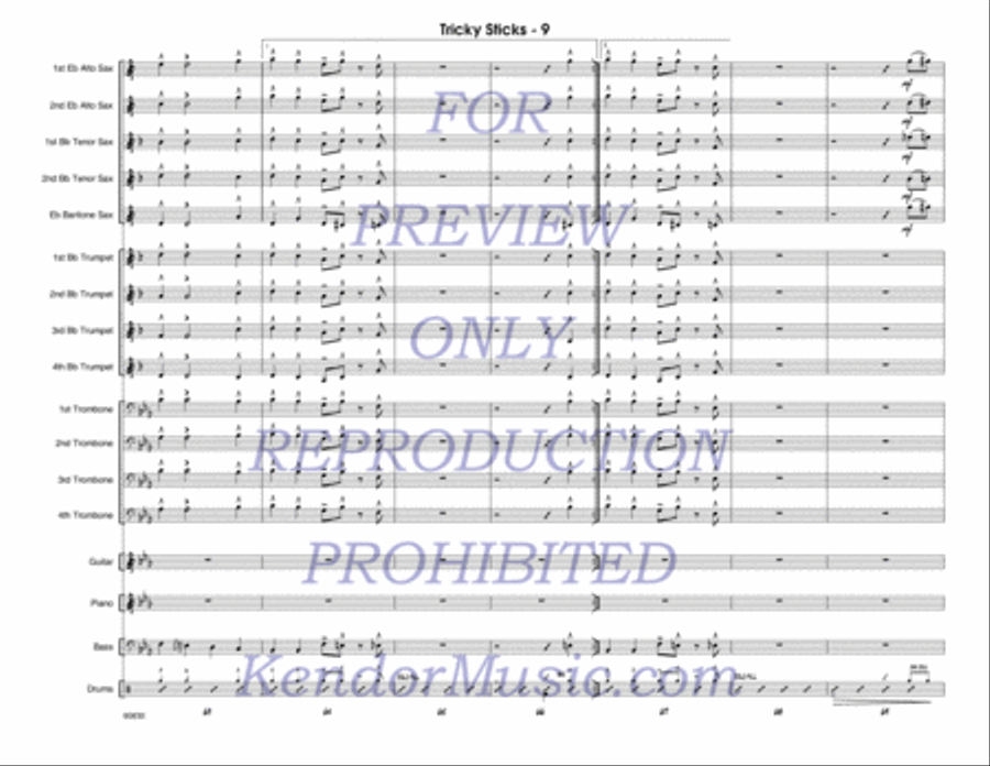 Tricky Sticks Tricky Sticks Jazz Ensemble scores gallery preview page 10