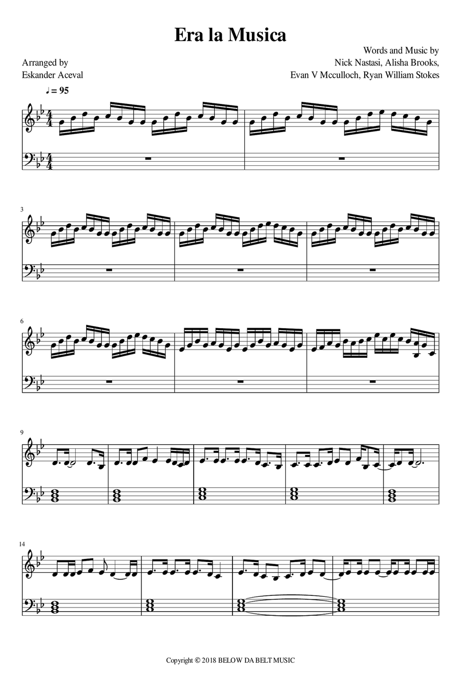 Era La Musica Piano Solo scores gallery preview page 1