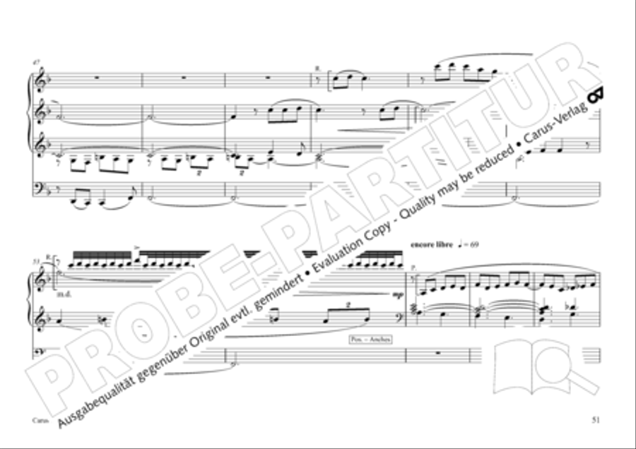 Tournemire: Funf Improvisationen fur Orgel solo Organ Solo scores gallery preview page 51