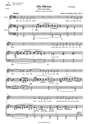 Die Hirten, Op. 8 No. 2b (Original key. D Major)