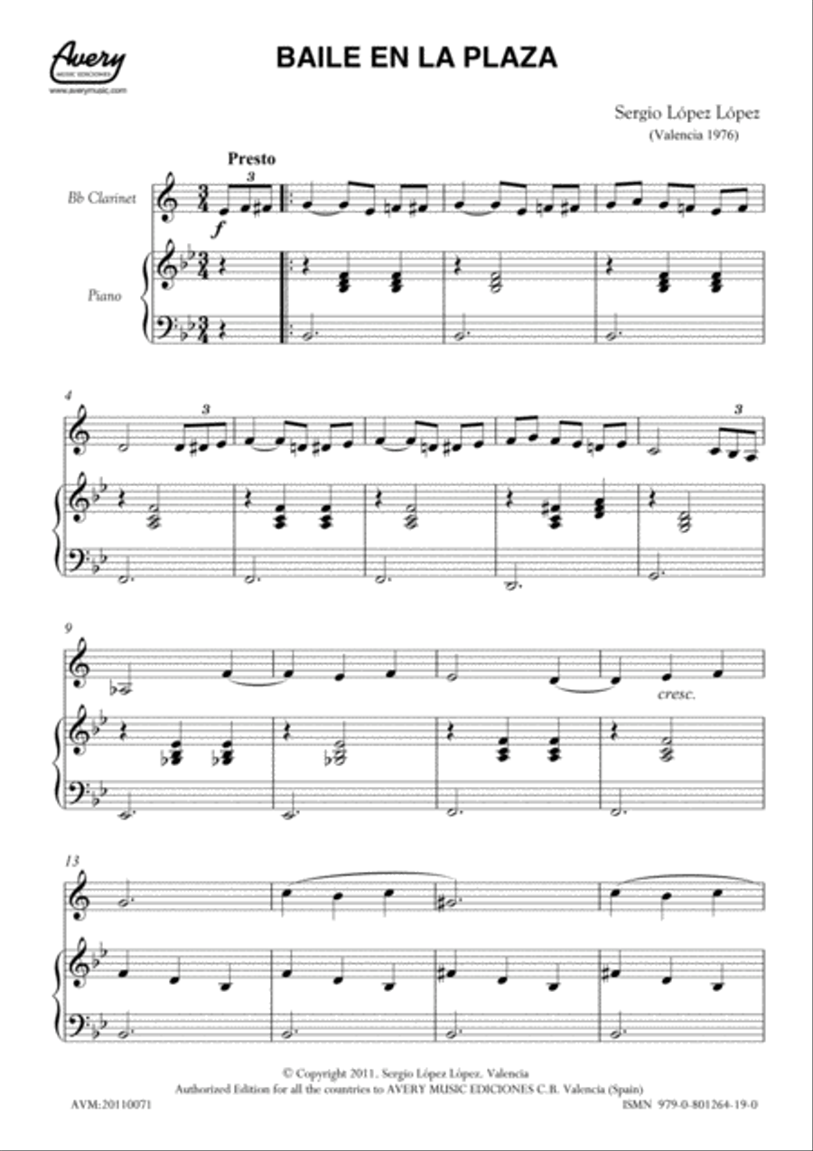 Baile en la plaza Clarinet Solo scores gallery preview page 2