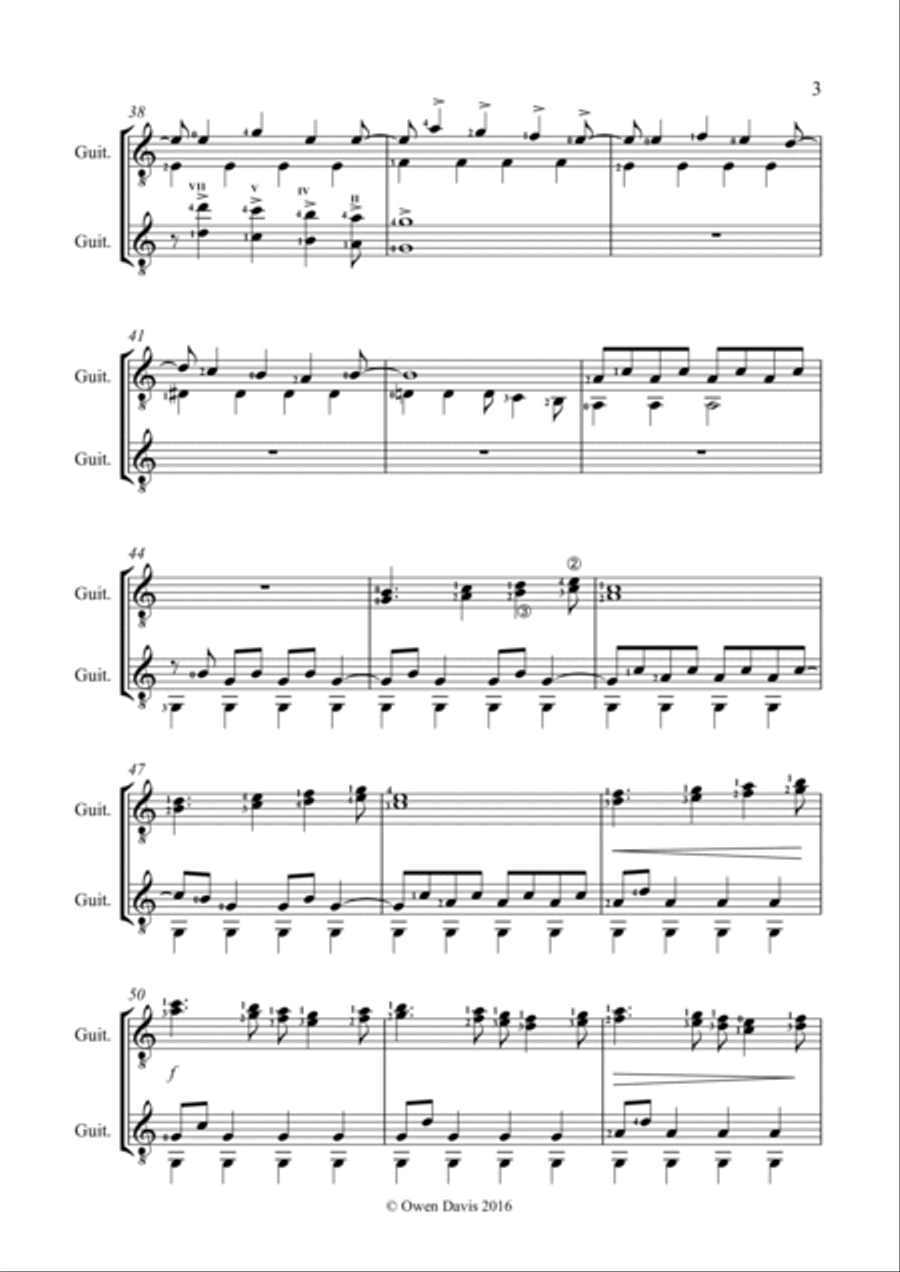 Sonatina for Guitar Duo II Andante Small Ensemble scores gallery preview page 3