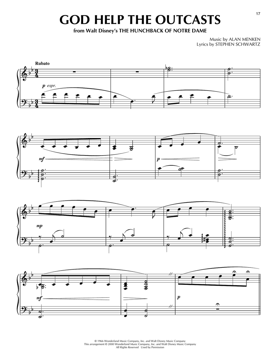 God Help The Outcasts (from The Hunchback Of Notre Dame) (arr. Phillip Keveren)