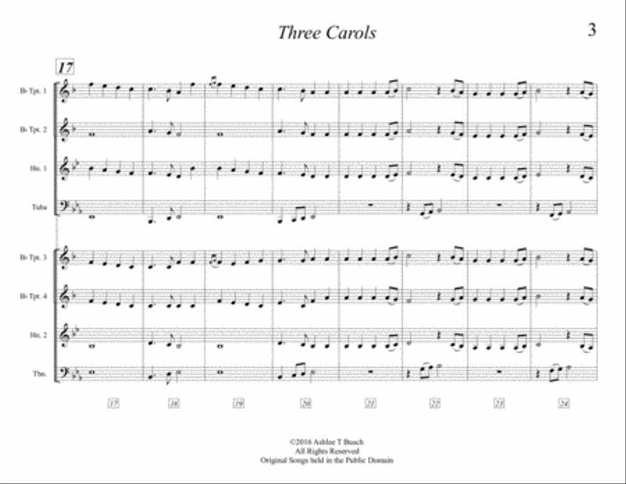 Three Carols Brass Ensemble scores gallery preview page 5