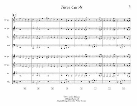Three Carols Brass Ensemble - Digital Sheet Music
