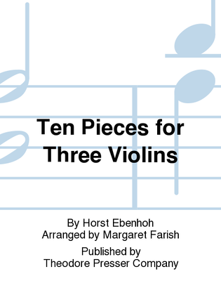Book cover for Ten Pieces for Three Violins