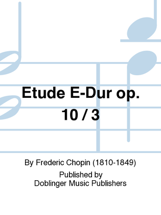 Book cover for Etude E-Dur op. 10 / 3