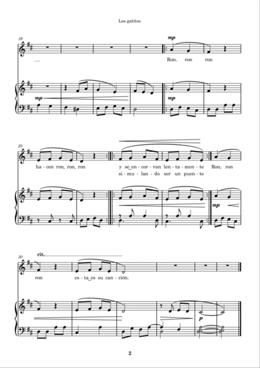 Los gatitos Los gatitos Voice scores gallery preview page 2