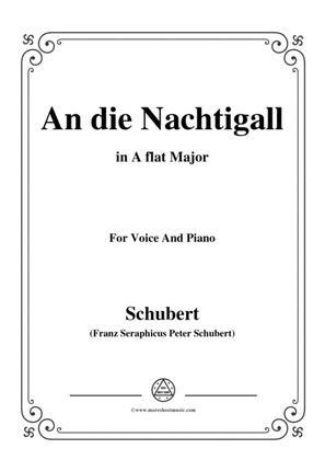 Book cover for Schubert-An die Nachtigall,in A flat Major,Op.98 No.1,for Voice and Piano