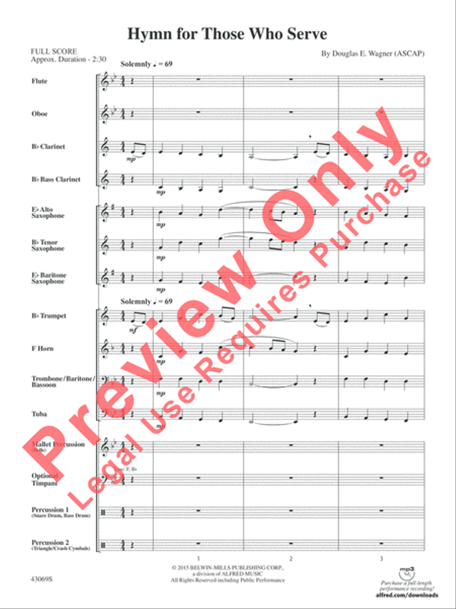 Hymn for Those Who Serve Concert Band scores gallery preview page 3