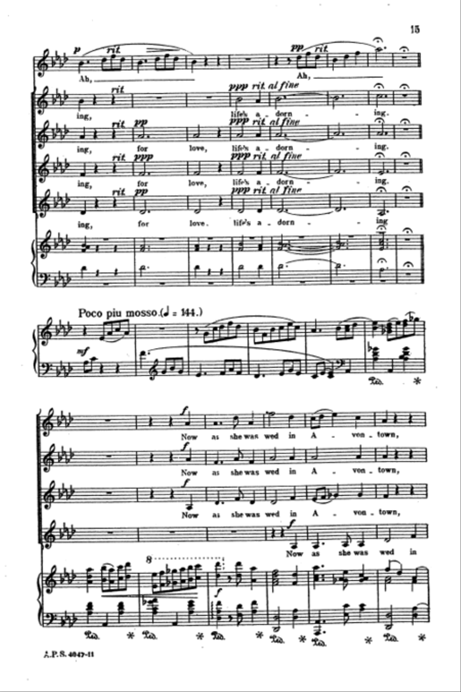 The Rose of Avontown, Op. 30 SSAA scores gallery preview page 15