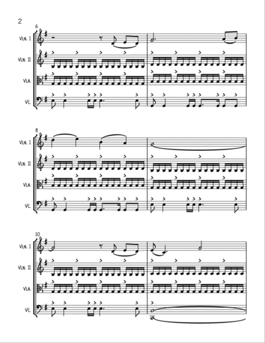 Bridgerton Theme String Quartet scores gallery preview page 2