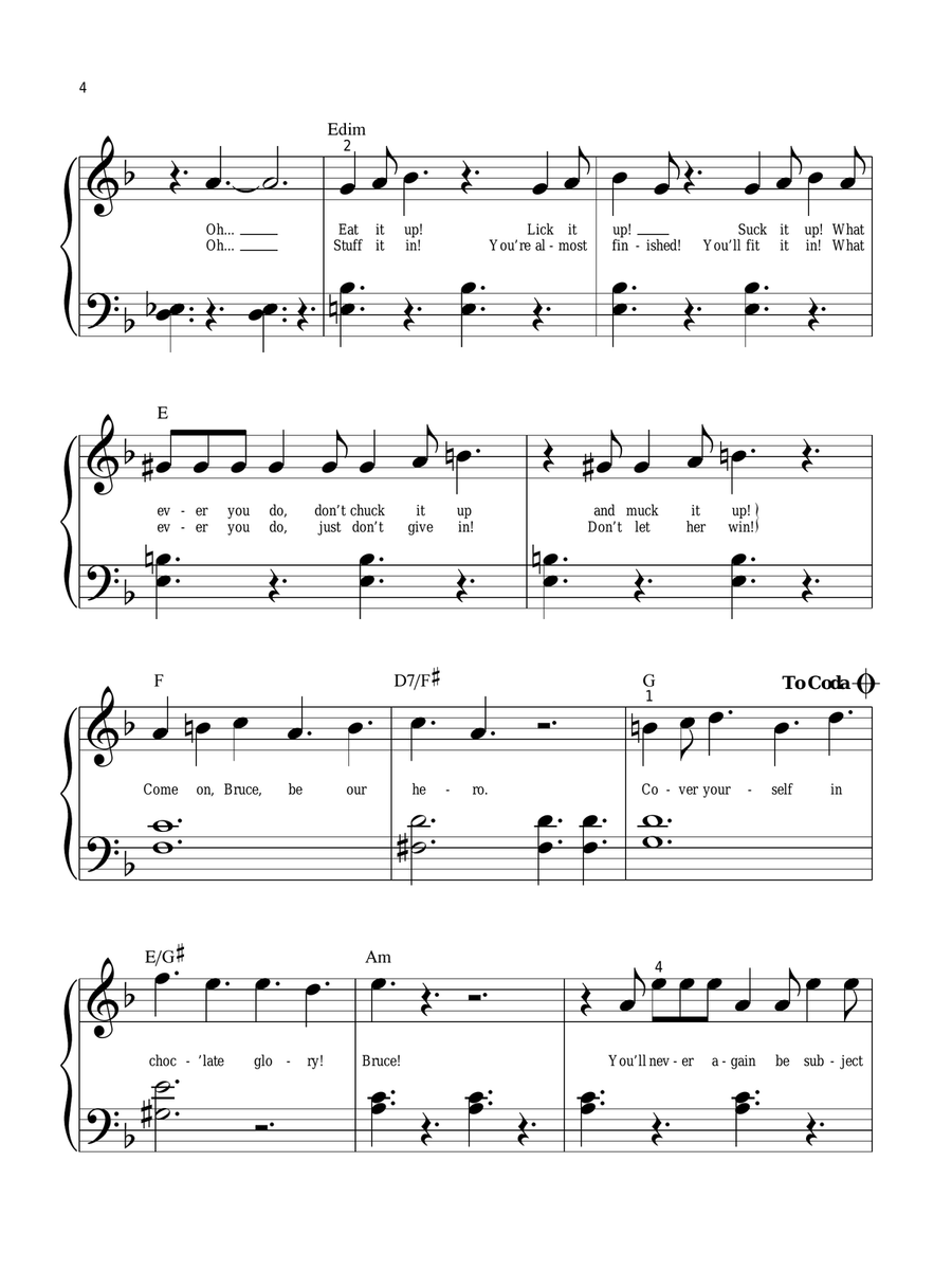 Bruce Bruce Easy Piano scores gallery preview page 4