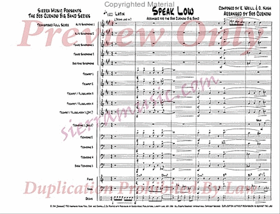 Speak Low Jazz Ensemble scores gallery preview page 2