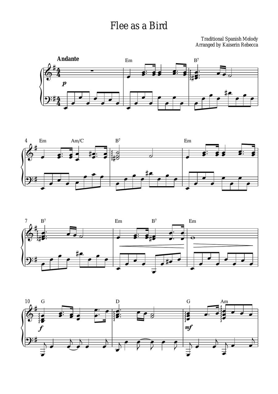 Flee as a Bird Piano Method scores gallery preview page 1