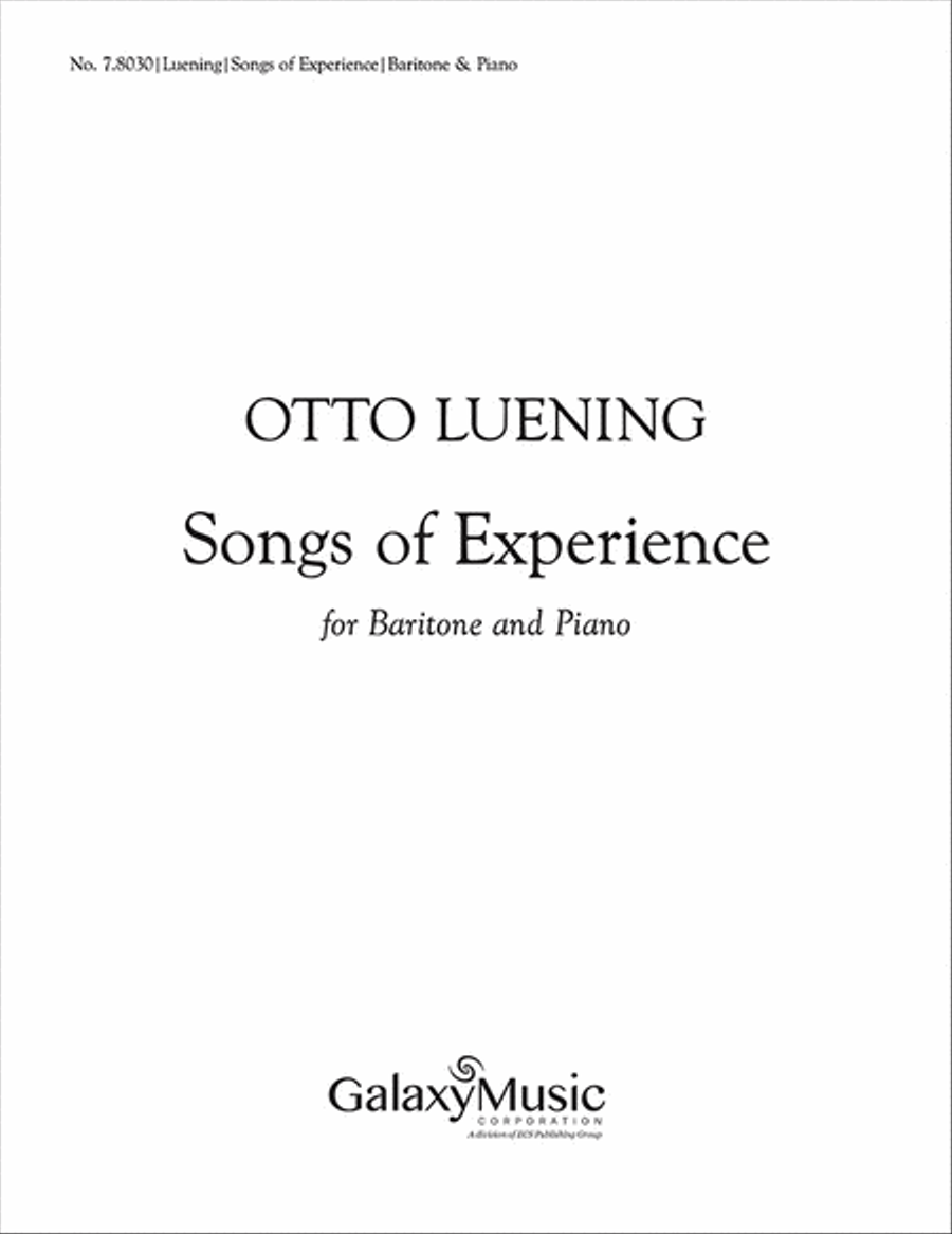 Songs of Experience Baritone Voice scores gallery preview page 1