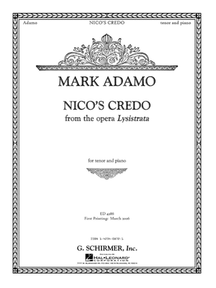 Book cover for Nico's Credo from Lysistrata