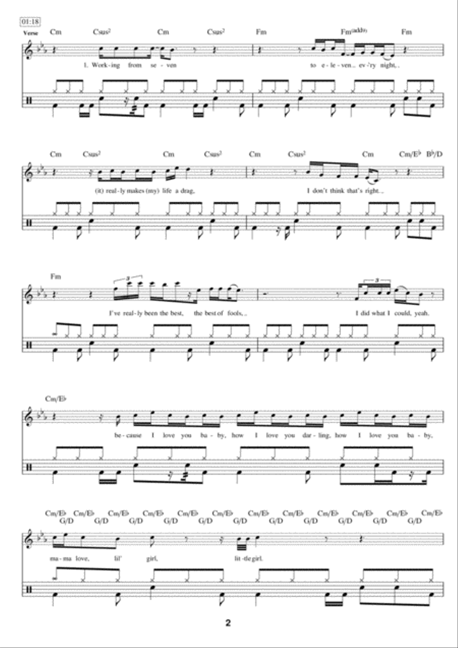 Since I've Been Loving You Drums scores gallery preview page 2