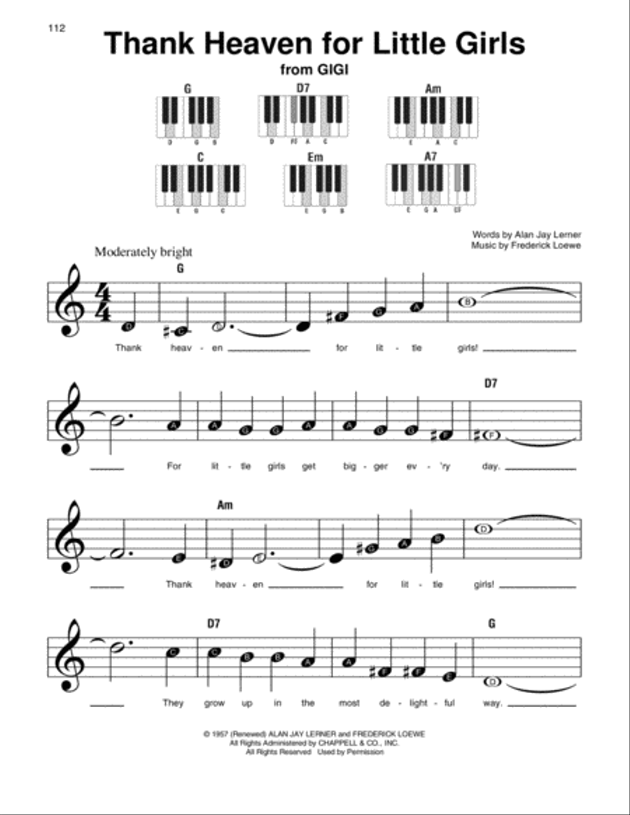 Thank Heaven For Little Girls Easy Piano scores gallery preview page 1