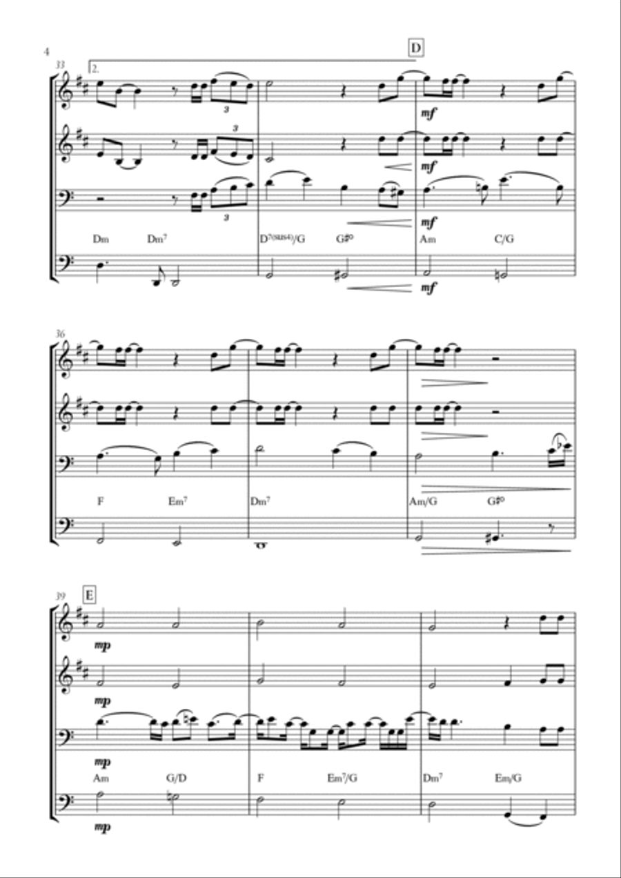 When We Were Young Brass Quartet scores gallery preview page 4
