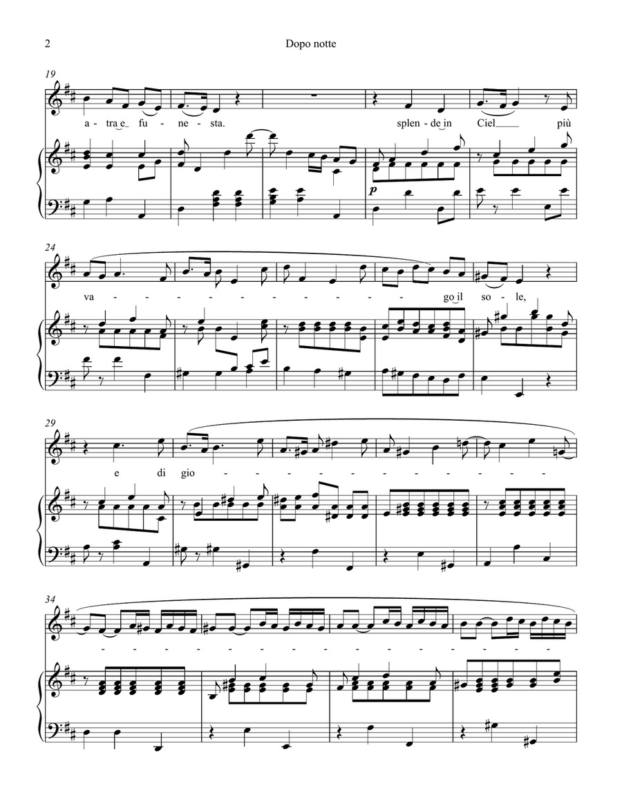 Dopo notte, atra e funesta (original key) Voice Solo scores gallery preview page 3