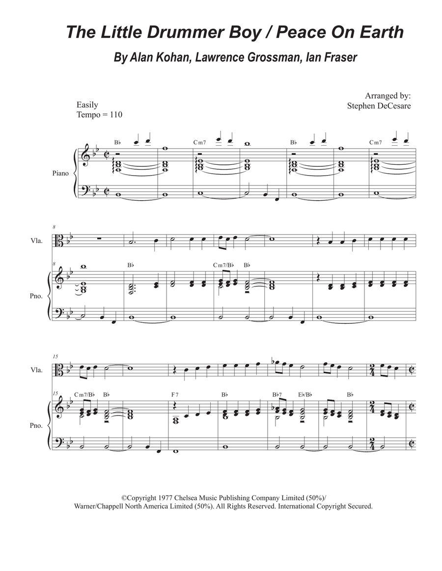 Peace On Earth Viola scores gallery preview page 1