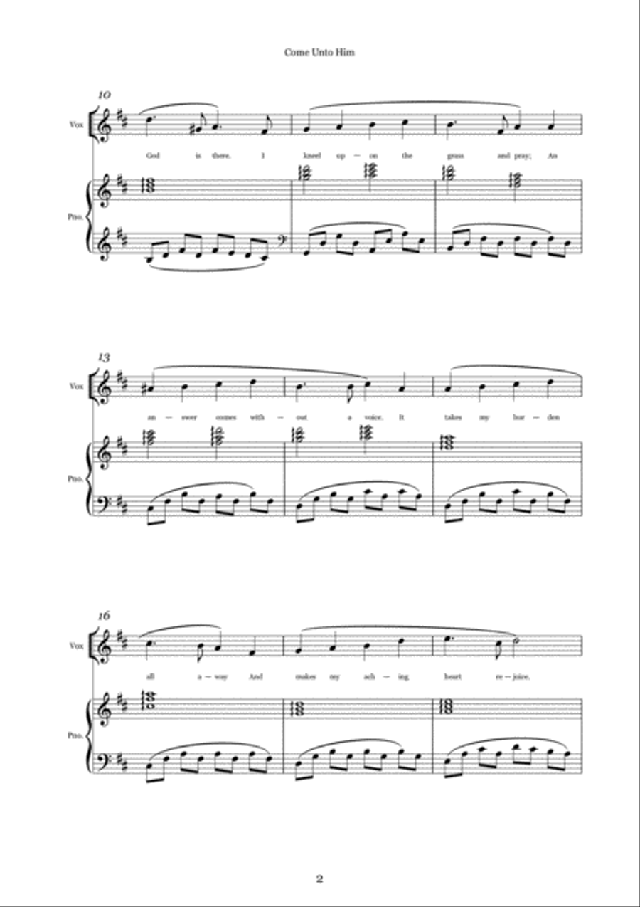 Come Unto Him Voice scores gallery preview page 2