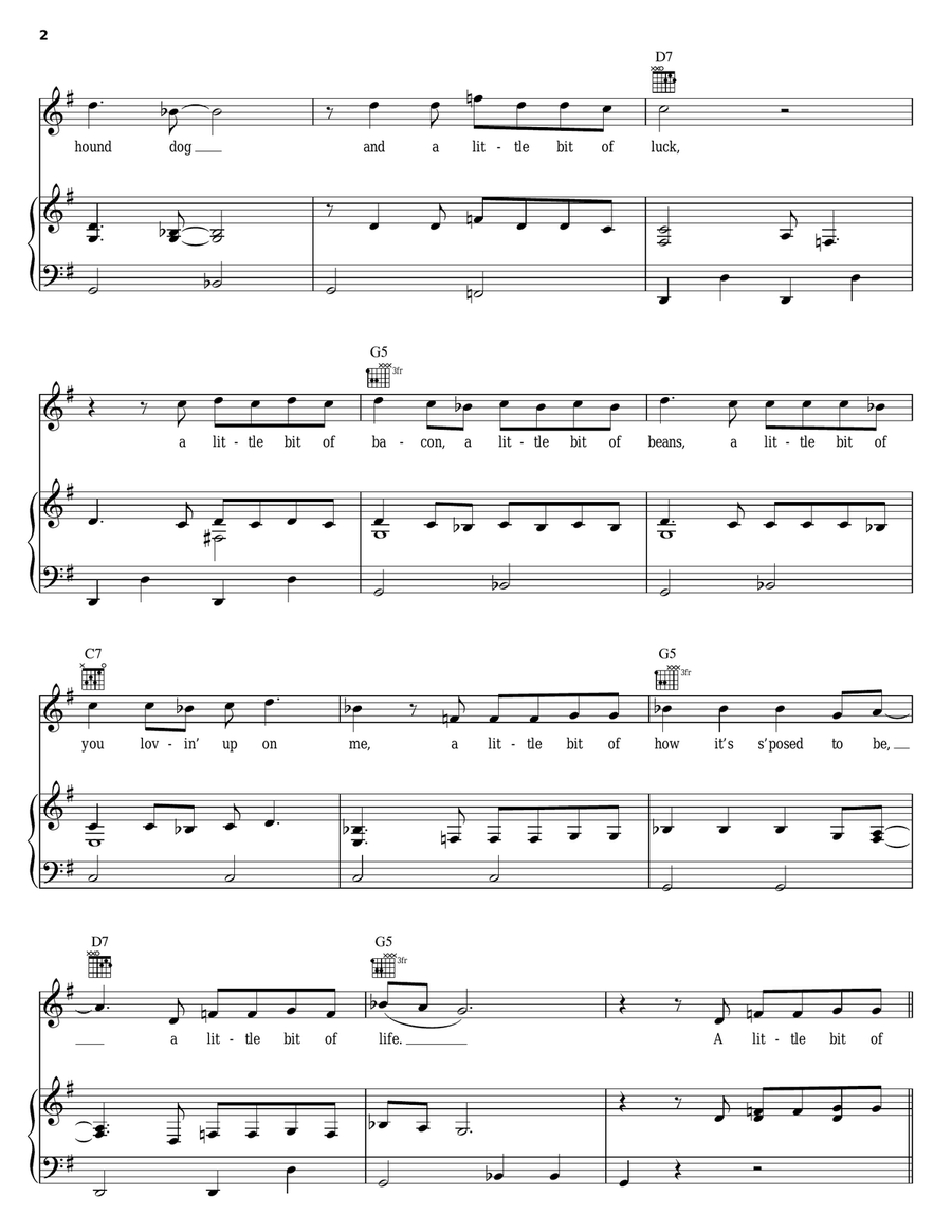 Little Bit Of Life Piano, Vocal, Guitar scores gallery preview page 2