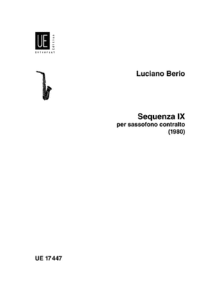 Book cover for Sequenza 9B, Solo Alto Saxopho
