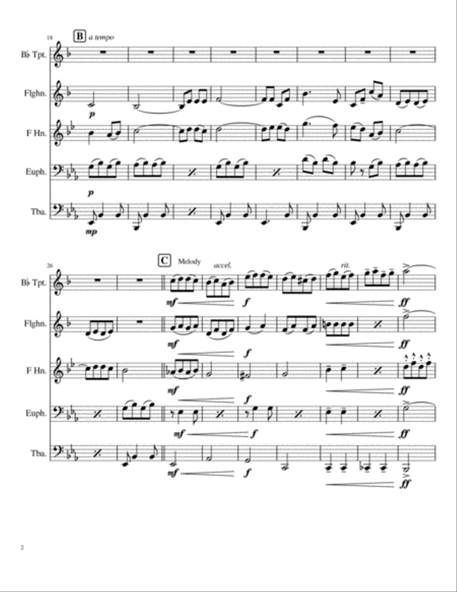 So Deep Is The Night (Tristesse - Etude in E, Opus 10, no.3) - F Chopin Brass Ensemble scores gallery preview page 2