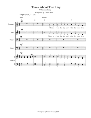 Think About That Day - a Christmas Song - SATB with piano