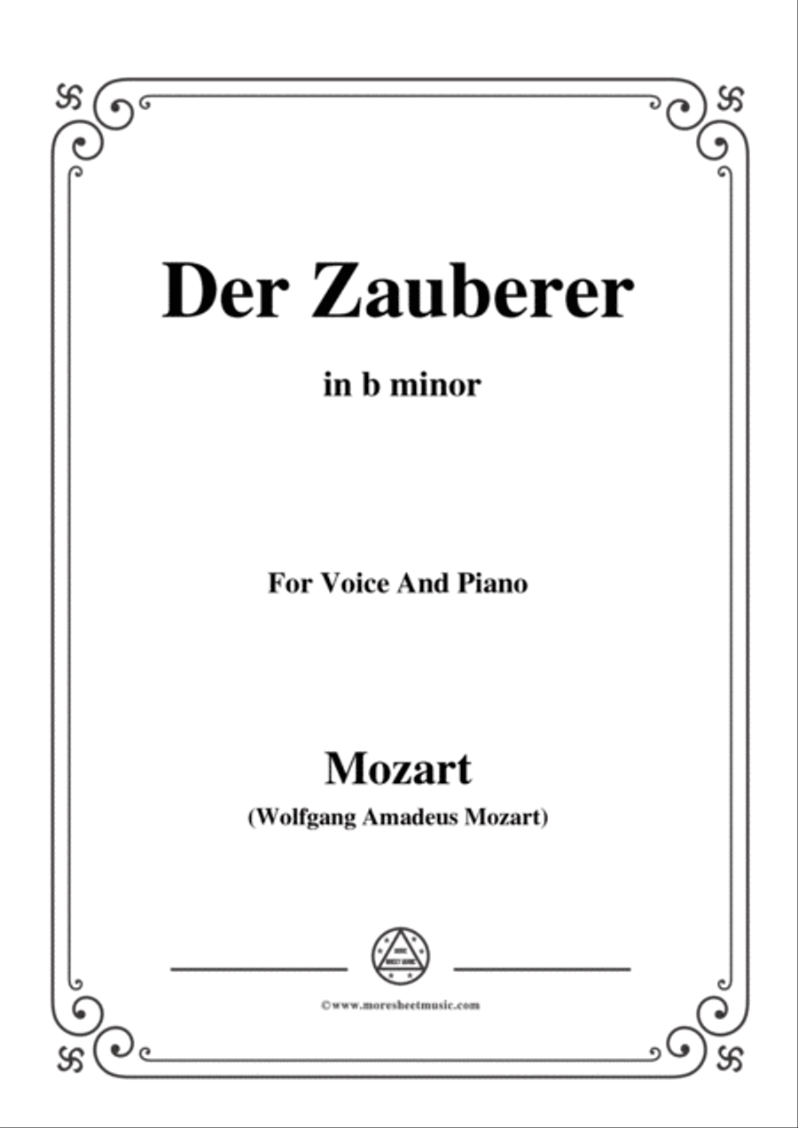 Mozart-Der zauberer,in b minor,for Voice and Piano Voice Solo scores gallery preview page 1