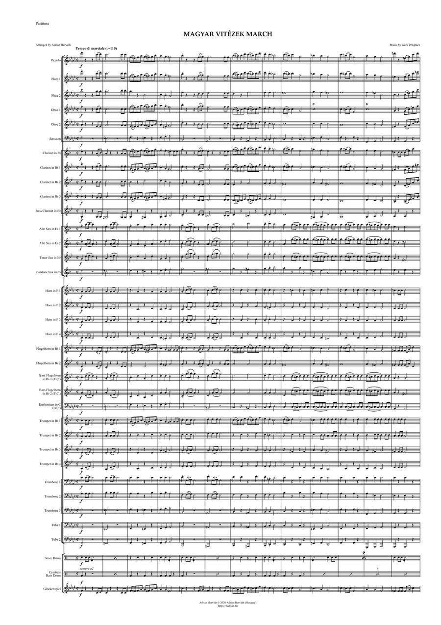 Magyar vitézek March Concert Band scores gallery preview page 3