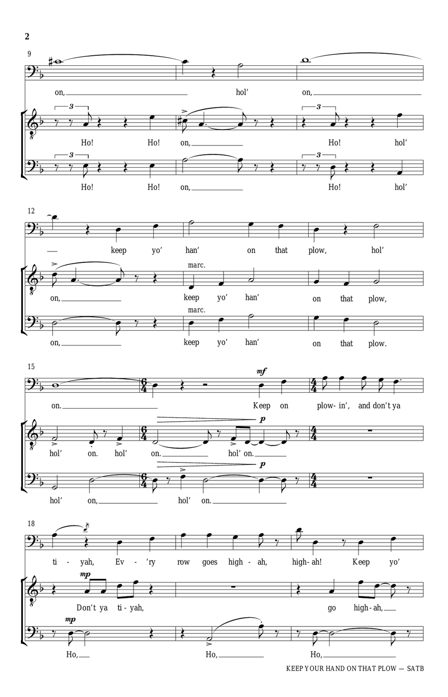 Keep Your Hand On That Plow 4-Part scores gallery preview page 2