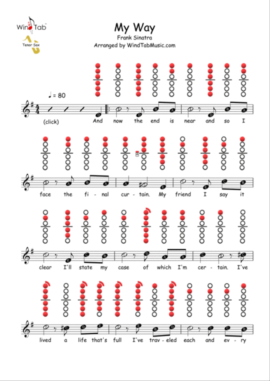 My Way Tenor Saxophone scores gallery preview page 1
